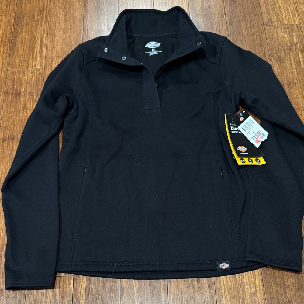 NWT Dickies Black Half-Snap DuraTech Maverick Pullover Fleece Women M - Picture 2 of 9